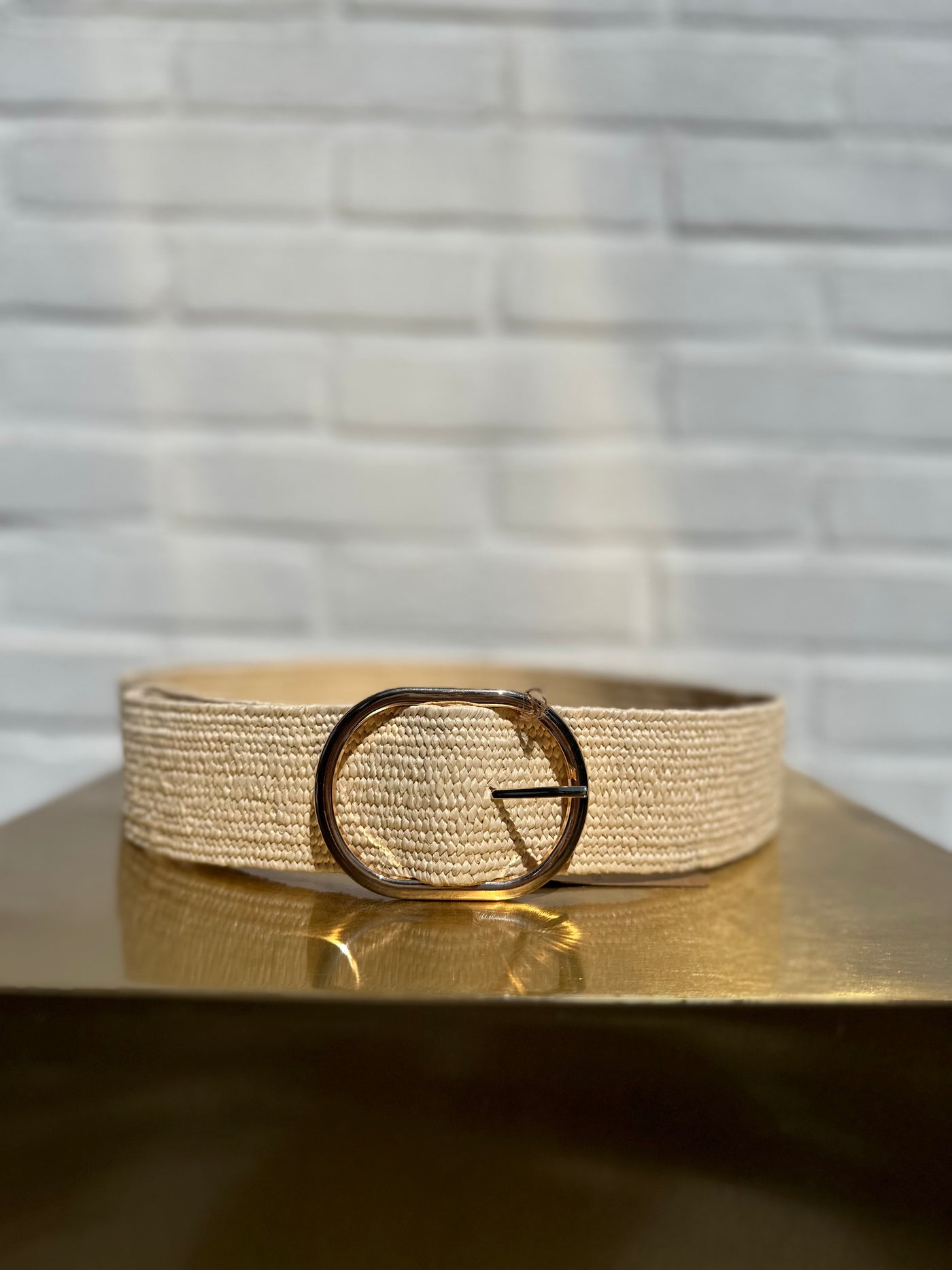 Riem jute gold gesp C-23240 Off-white