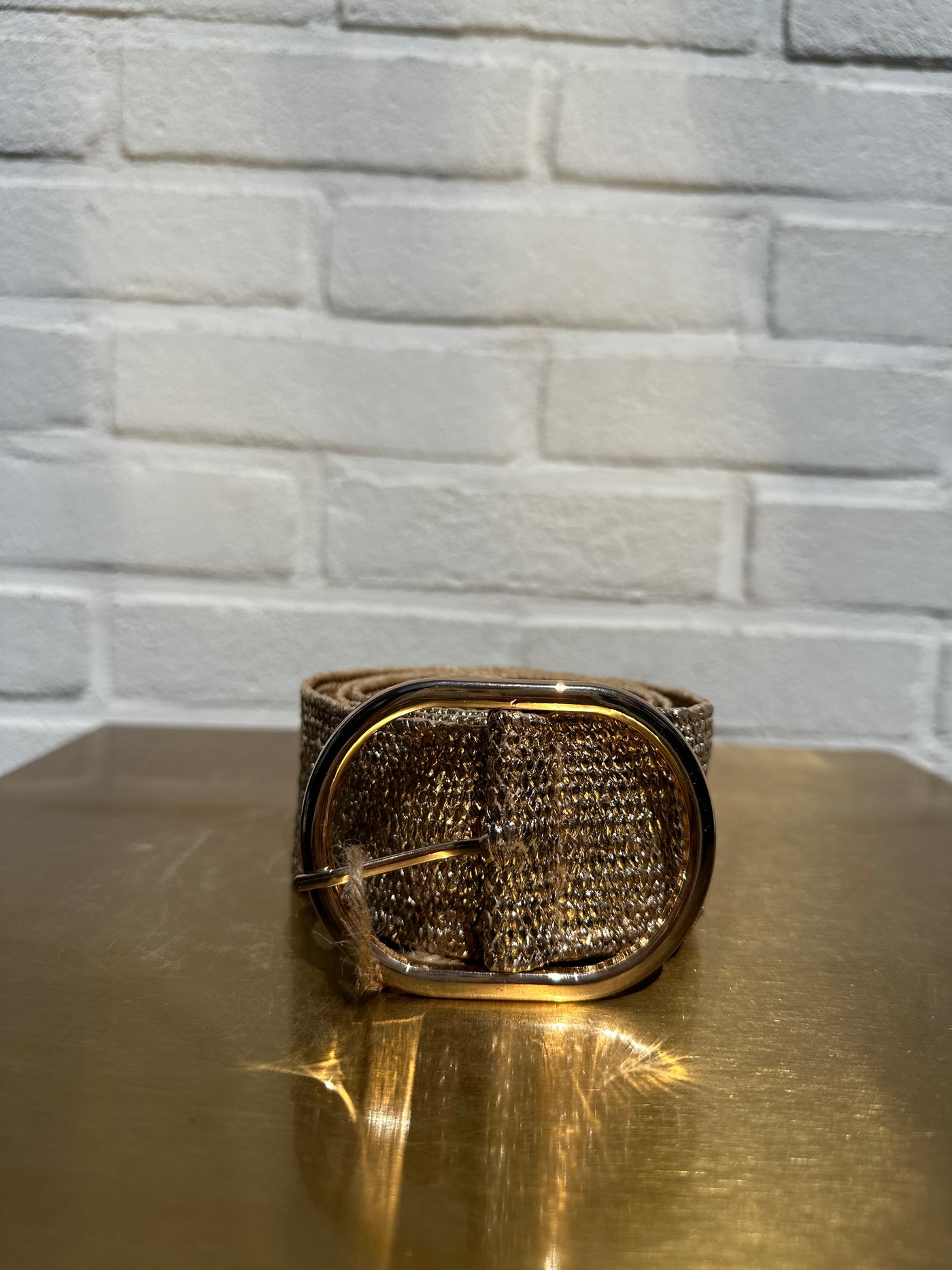 Riem jute gold gesp C-23240 Gold
