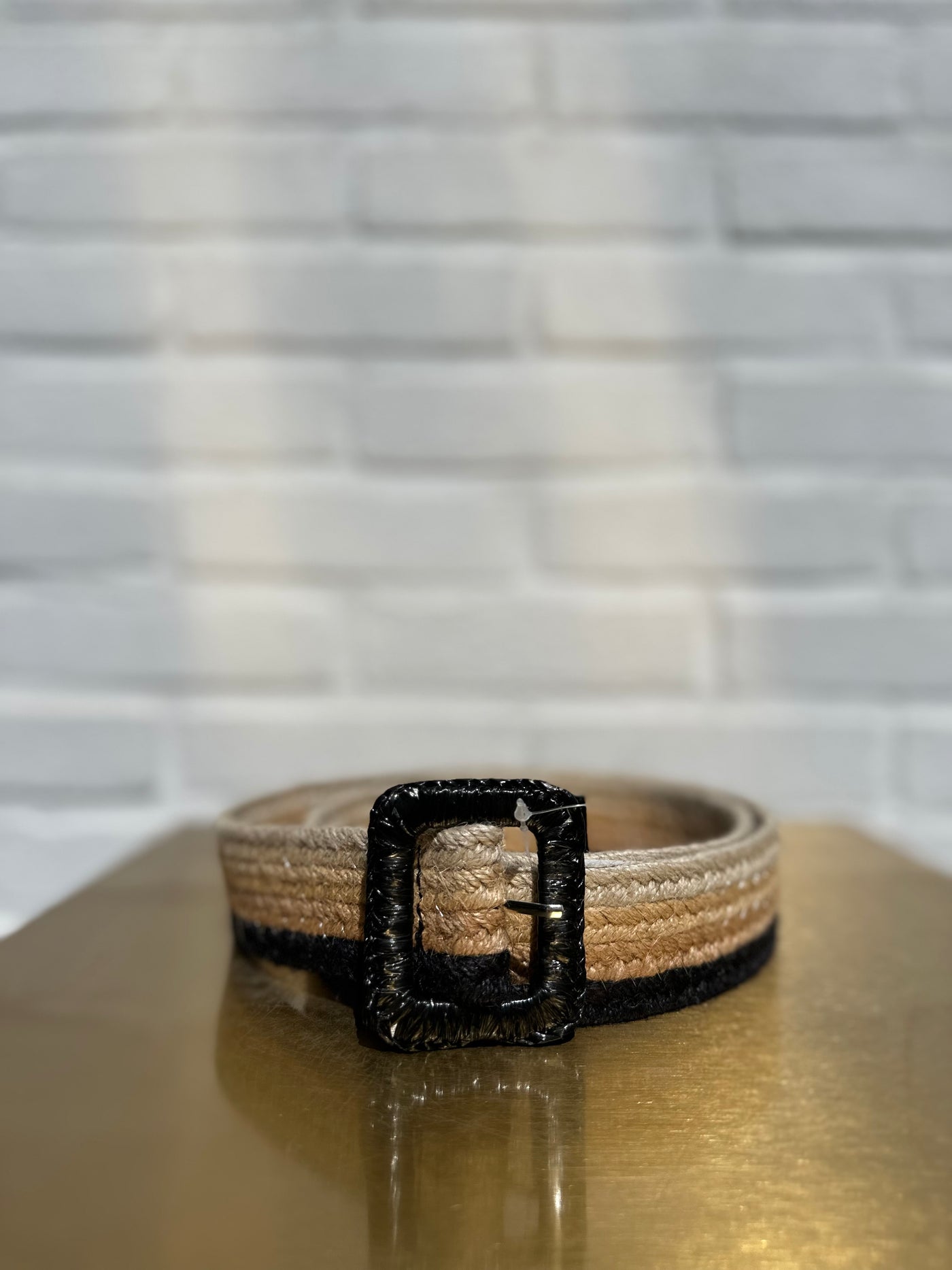 Riem jute multi B-23707 Zwart