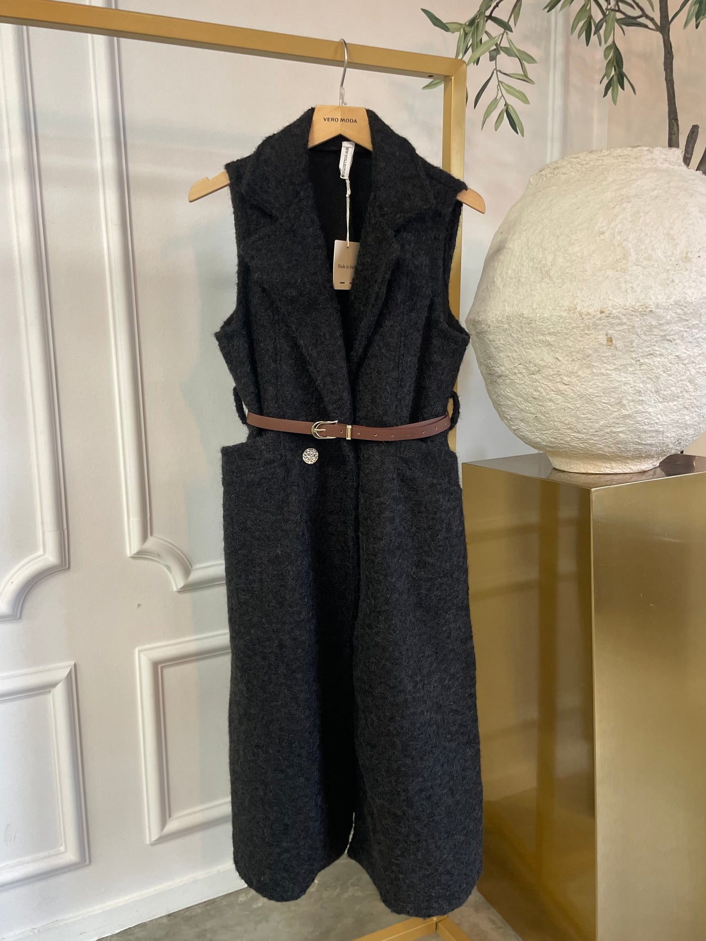 Gilet wollook mouwloos 7518 Black