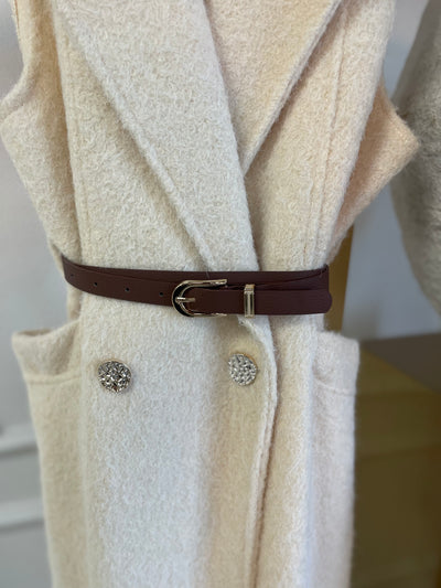 Gilet wollook mouwloos 7518 Cream