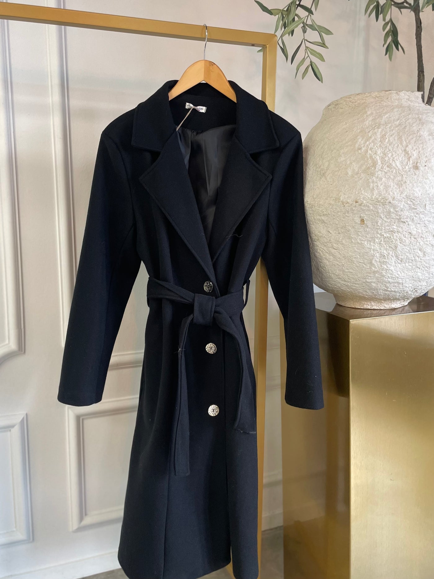 Mantel met gouden knopen 81859 Black