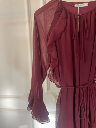 Dress volant P106 Bordeaux