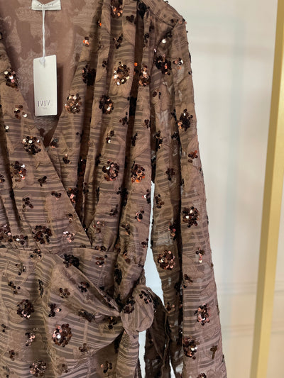 Dress paillet H4240 Brown