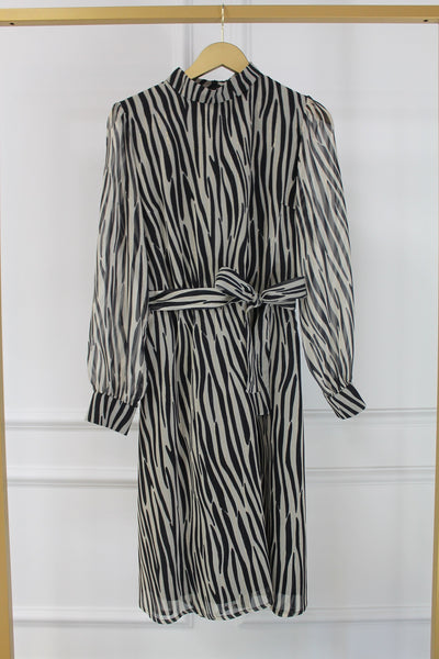 Jurk Lauren Lauren Zwart/offwhite