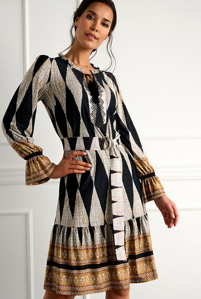 Jurk boho met design Z338 Multi