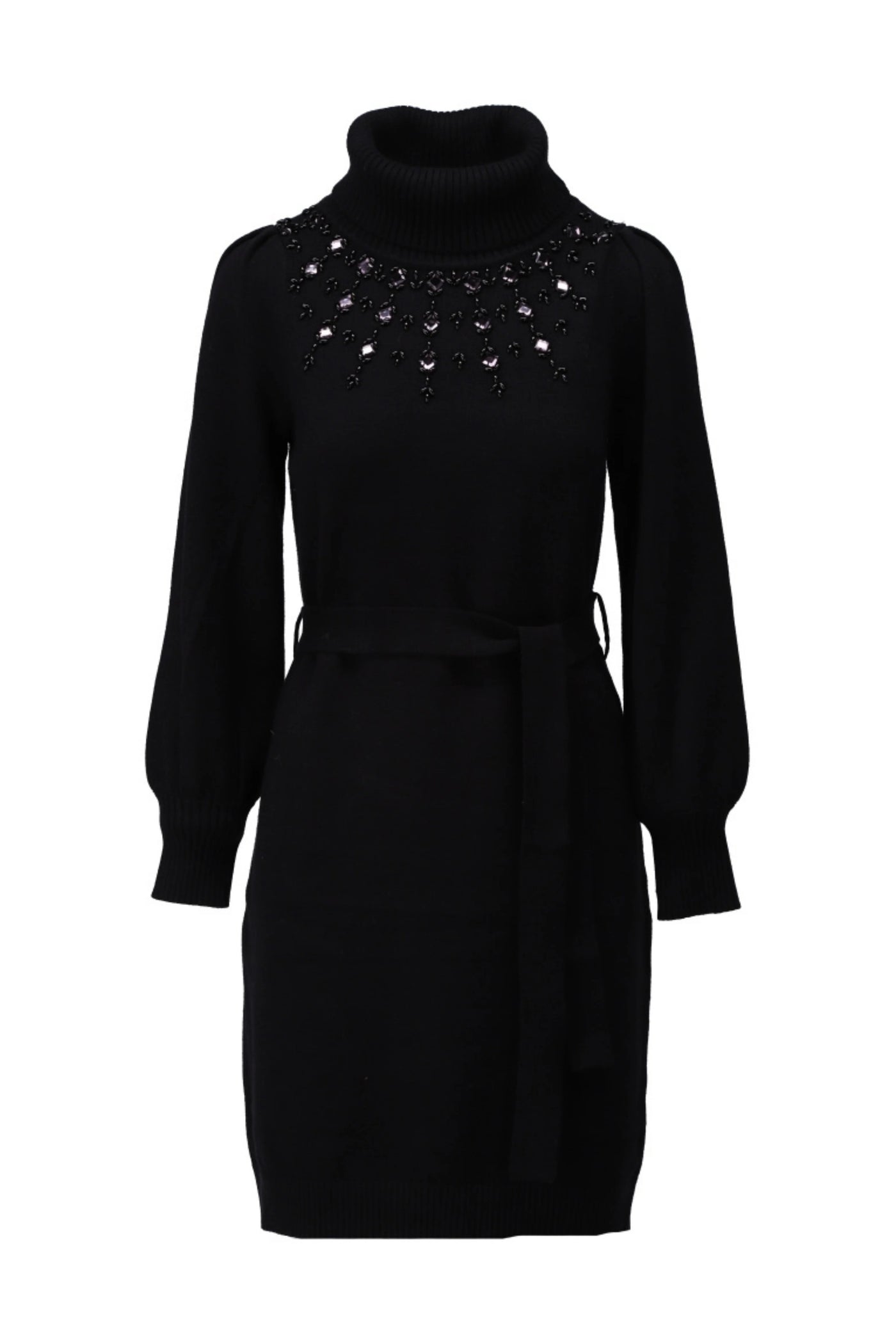 Jurk gebreid met kralen B813 Black