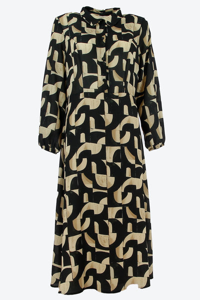 Jurk print 890173 Noir/beige