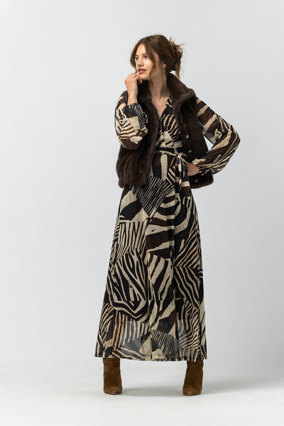 Jurk sophia 2523000 Bruin multi