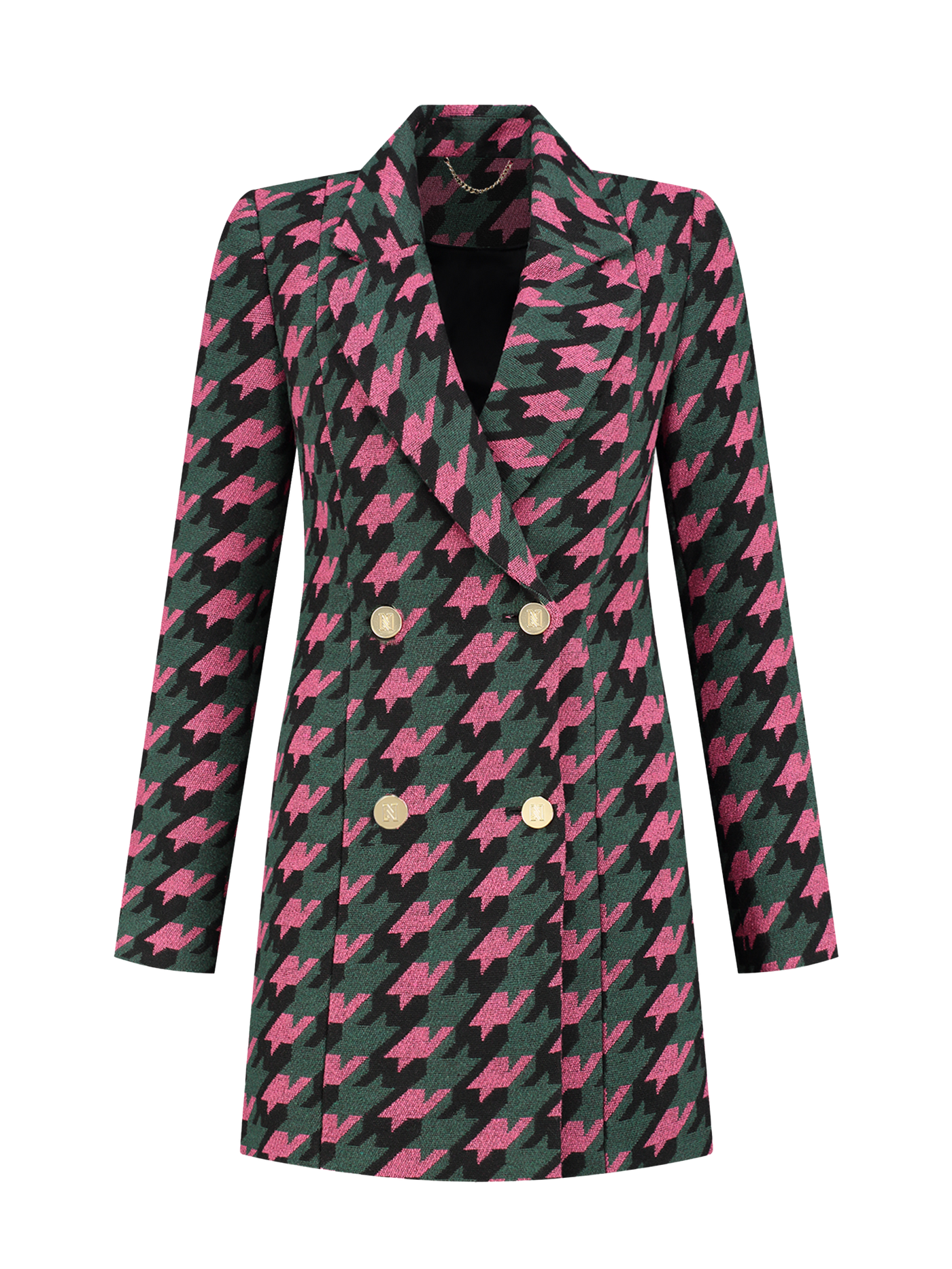 Dress heather N-5-252-2305 Black/rasberry/roze