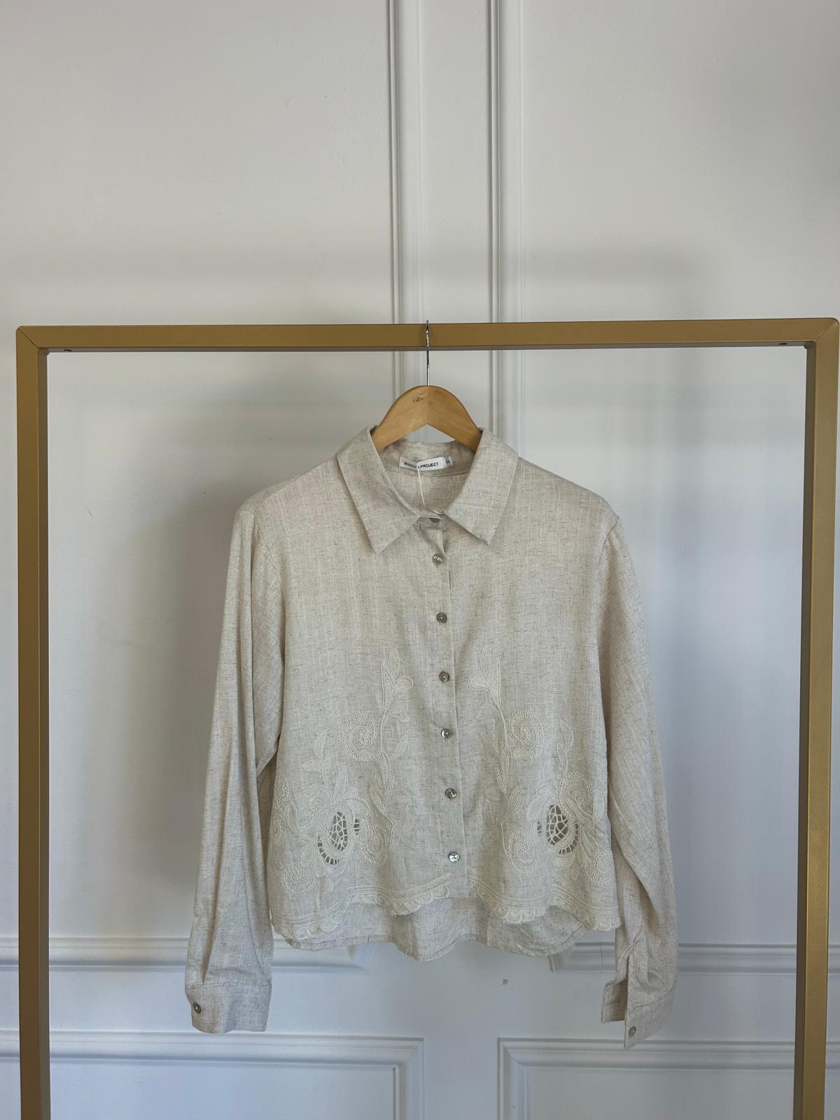 Blouse linnenlook 4708 Beige