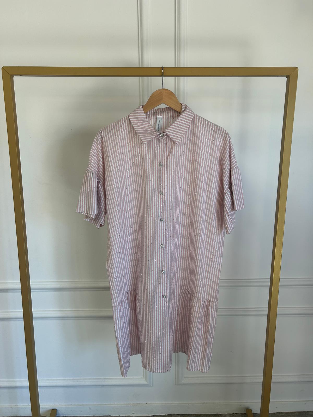 Dress stripes diamond 53731 Roze