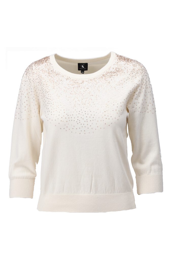 Pull met lovertjes A818 Ecru