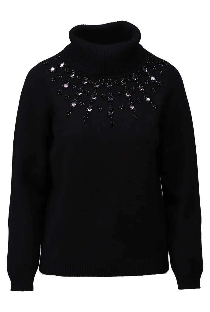 Pull rolkraag met mouwen B812 Black