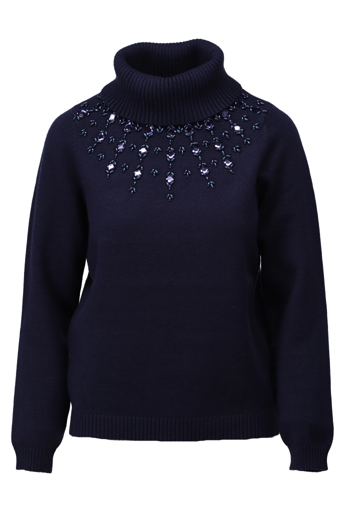 Pull rolkraag met mouwen B812 Blauw