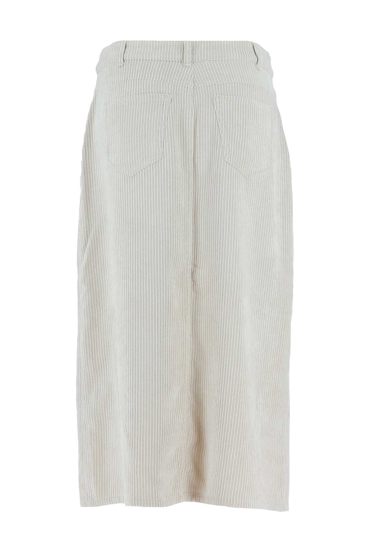 Rok rib met split 834072 Ecru