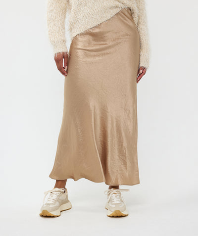 Skirt crushed satin F24.15504 Light sand