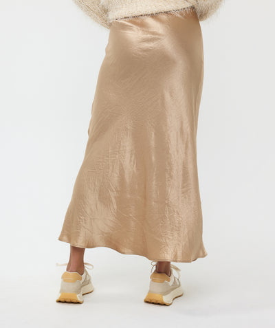 Skirt crushed satin F24.15504 Light sand