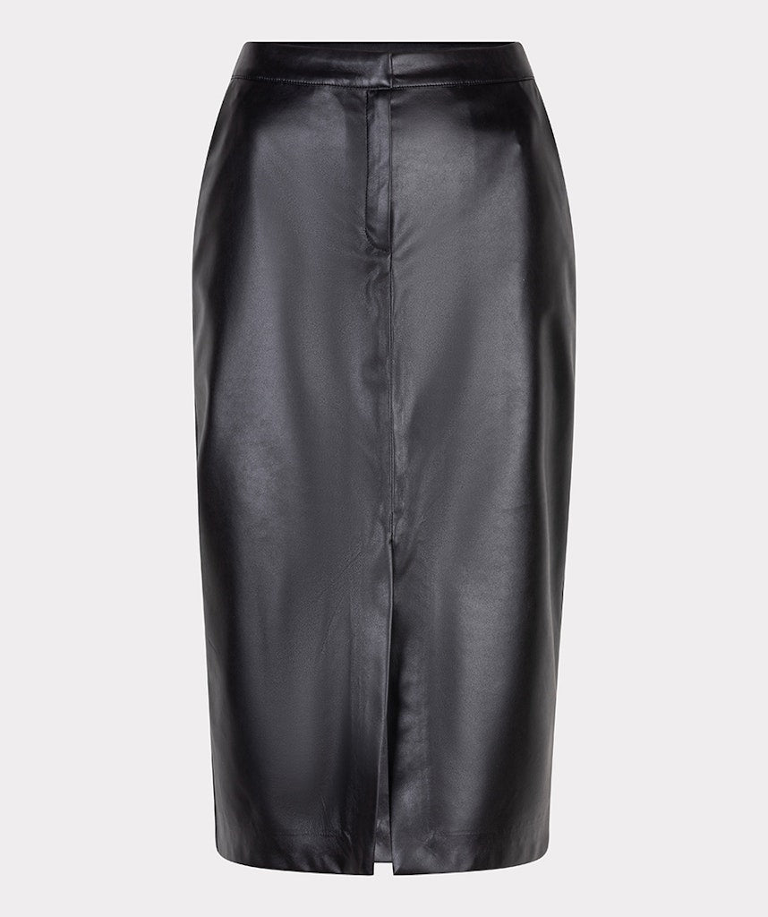 Skirt front split super soft vegan leather F25.11509 Black