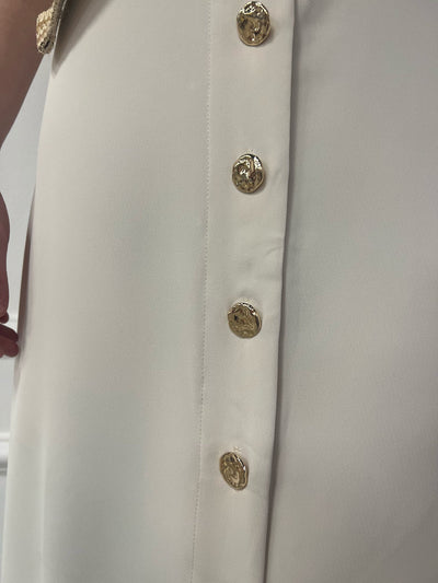 Skirt gold buttons 4345 Off-white