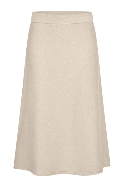 Skirt knit calf length EX23-25682 Dove gray