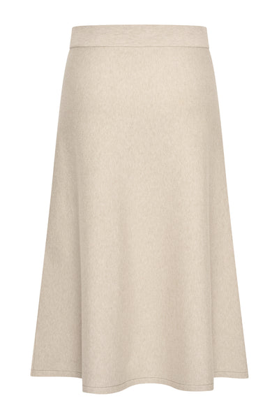 Skirt knit calf length EX23-25682 Dove gray