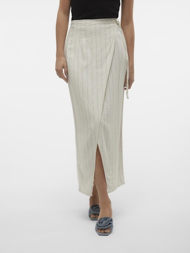 Skirt linen vmmindy long wrap 10304662 Oatmeal