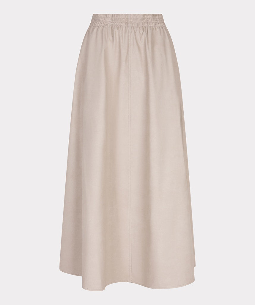 Skirt long lightweight pu F25.11504 Light taupe melange