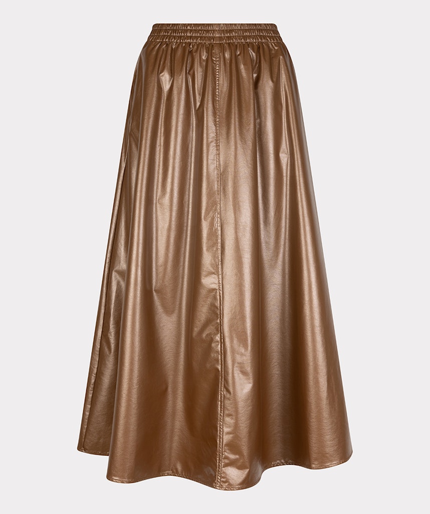 Skirt long metallic pu F25.11502 Bronze metallic