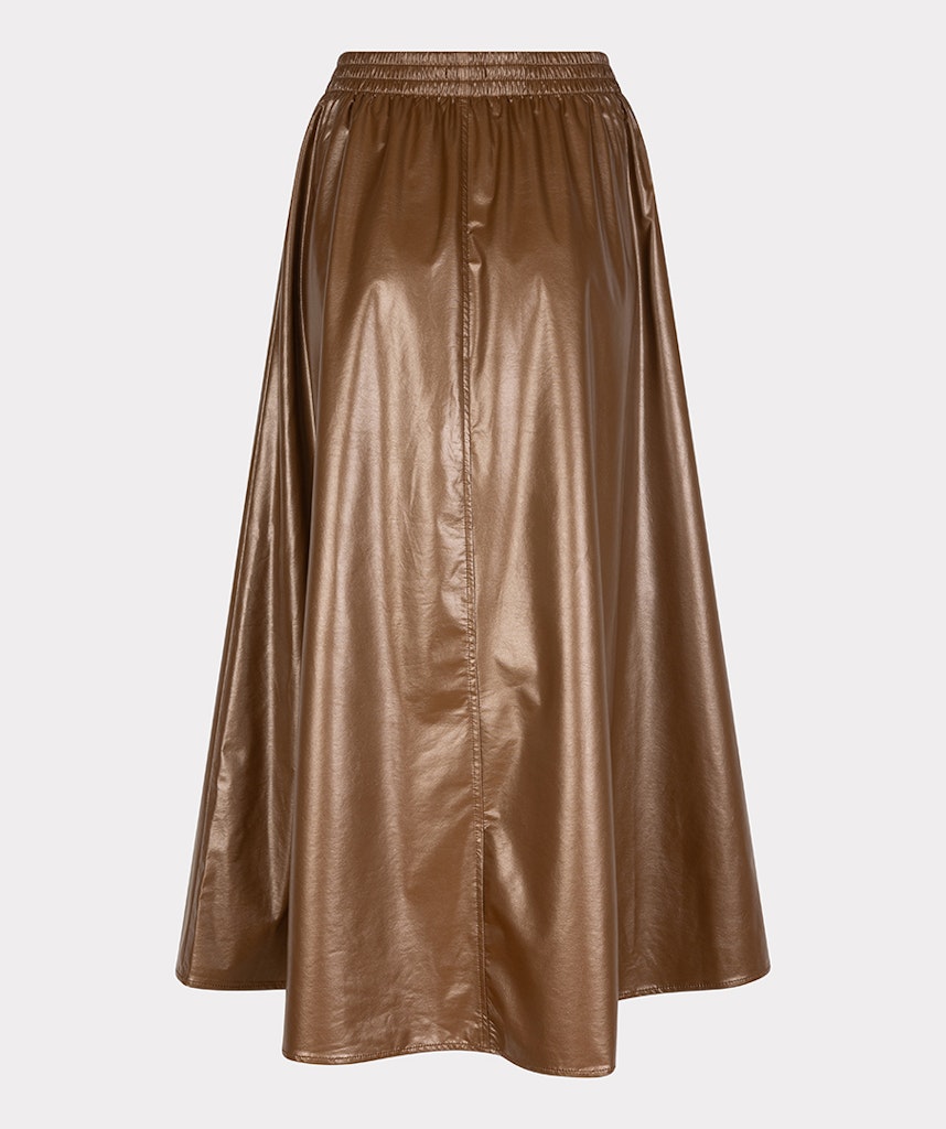Skirt long metallic pu F25.11502 Bronze metallic