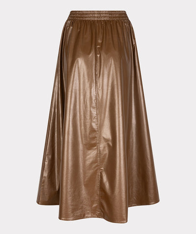 Skirt long metallic pu F25.11502 Bronze metallic