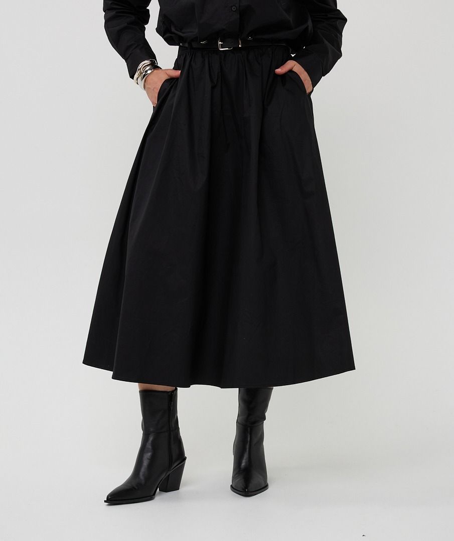 Skirt long poplin F25.28534 Black