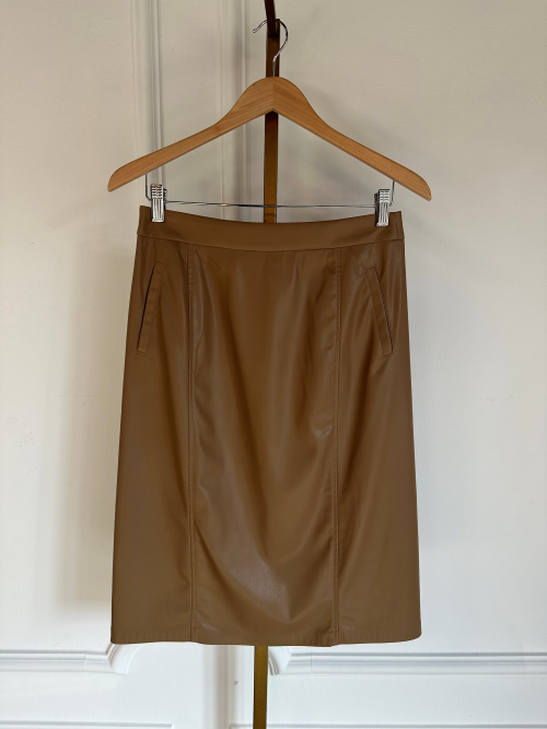 Skirt pencil vegan leather F24.11514 Chocolate