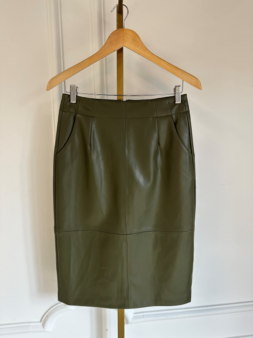 Skirt pencil vegan leather F24.11514 Green