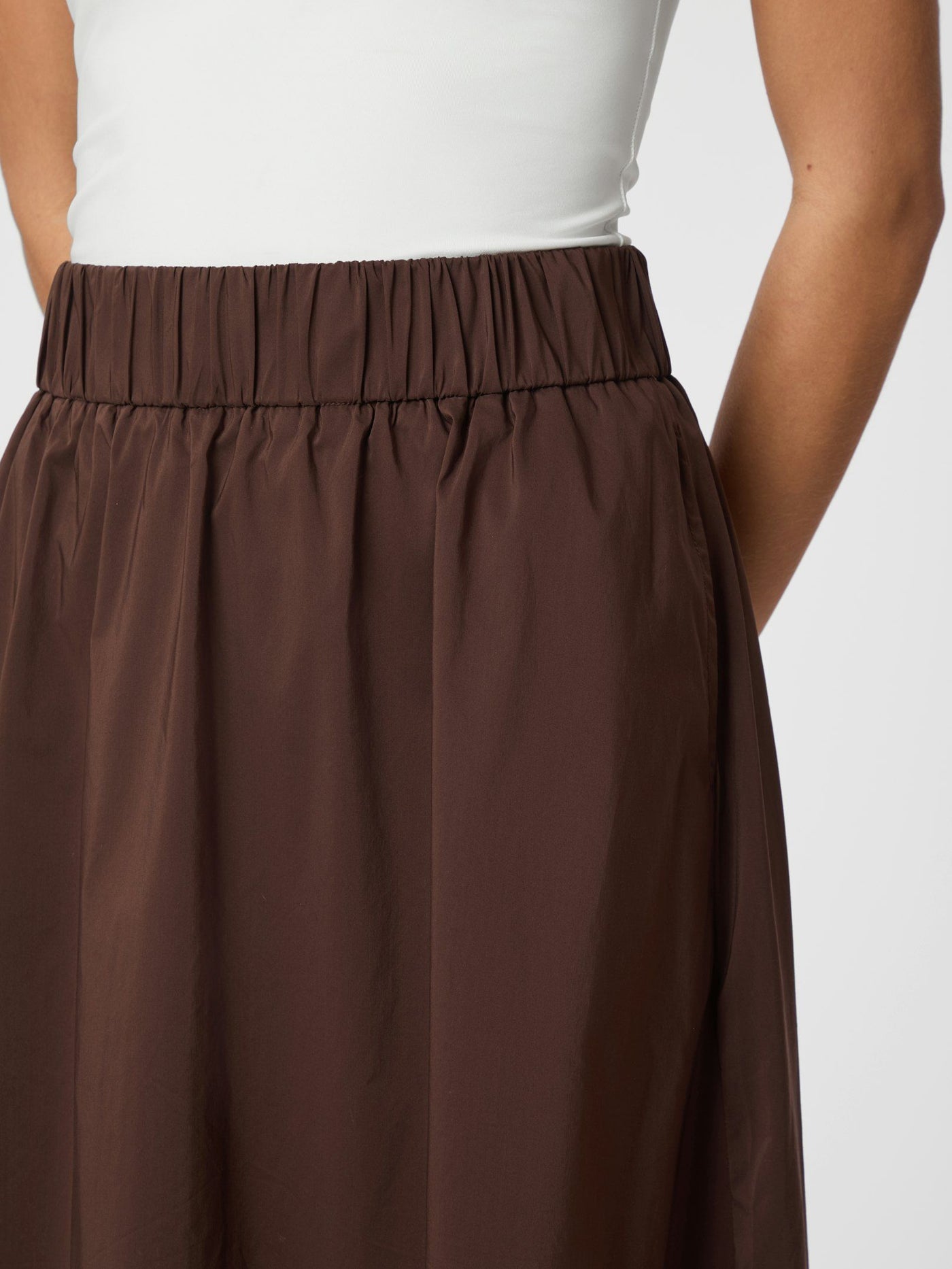 Skirt yara poplin 158280 Chocolate brown