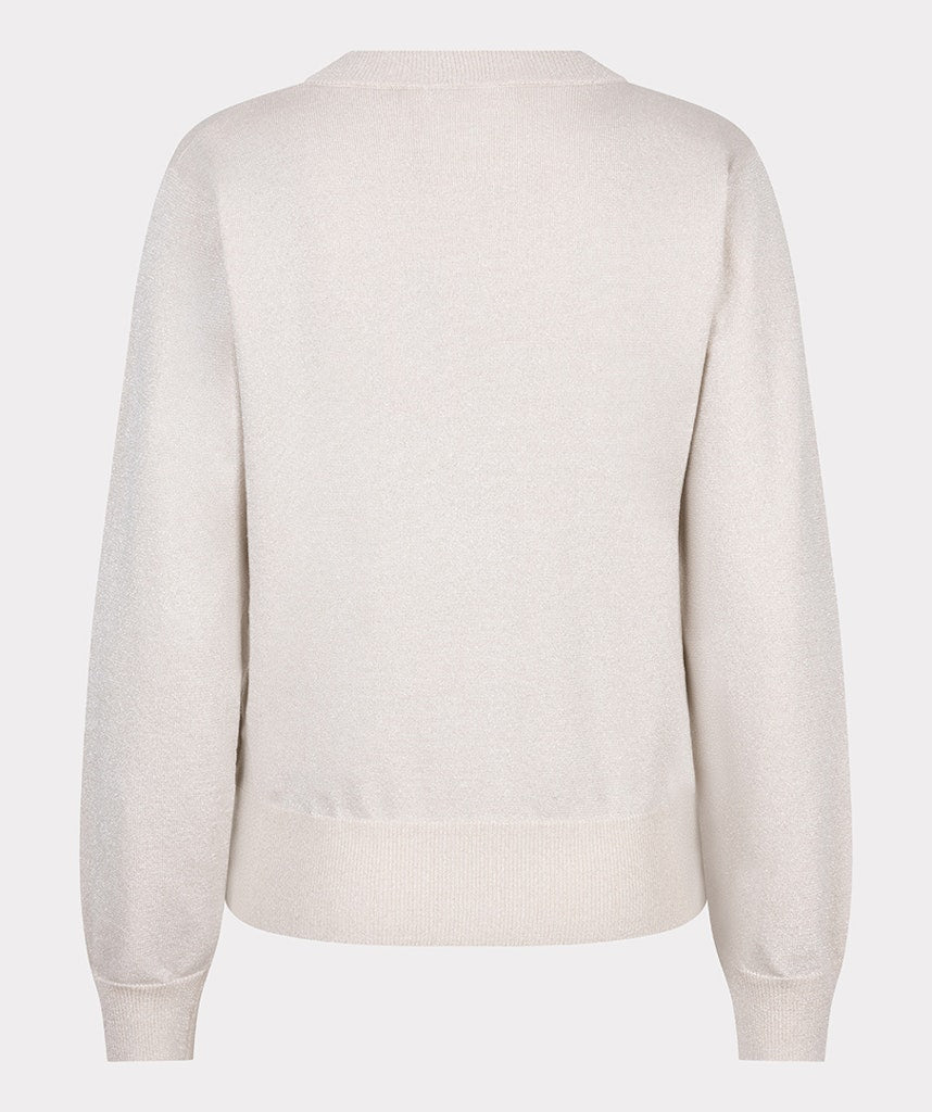 Sweater rounded neck lurex F25.31502 Light grey