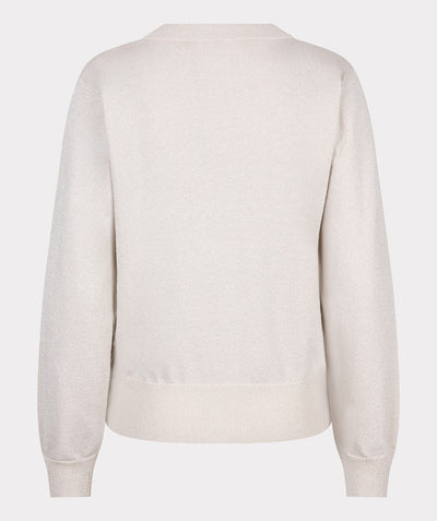 Sweater rounded neck lurex F25.31502 Light grey