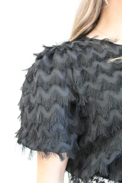 Top fluffy  36217AT Zwart