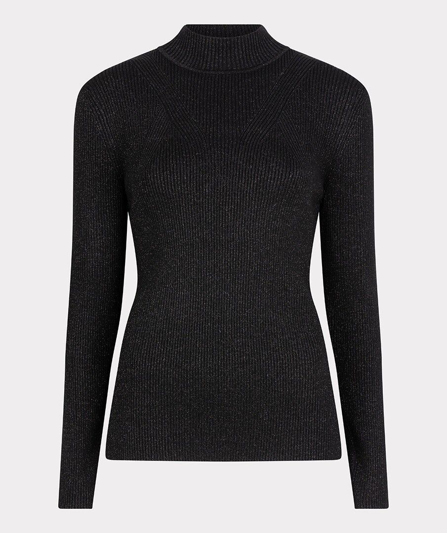 Trui col rib lurex F25.27506 Black