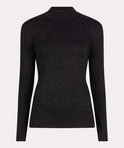 Trui col rib lurex F25.27506 Black