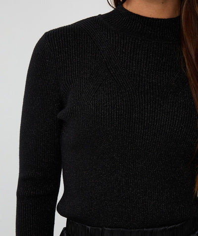Trui col rib lurex F25.27506 Black