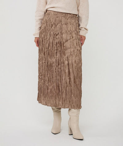 Skirt plisse changeant F25.28500 Taupe