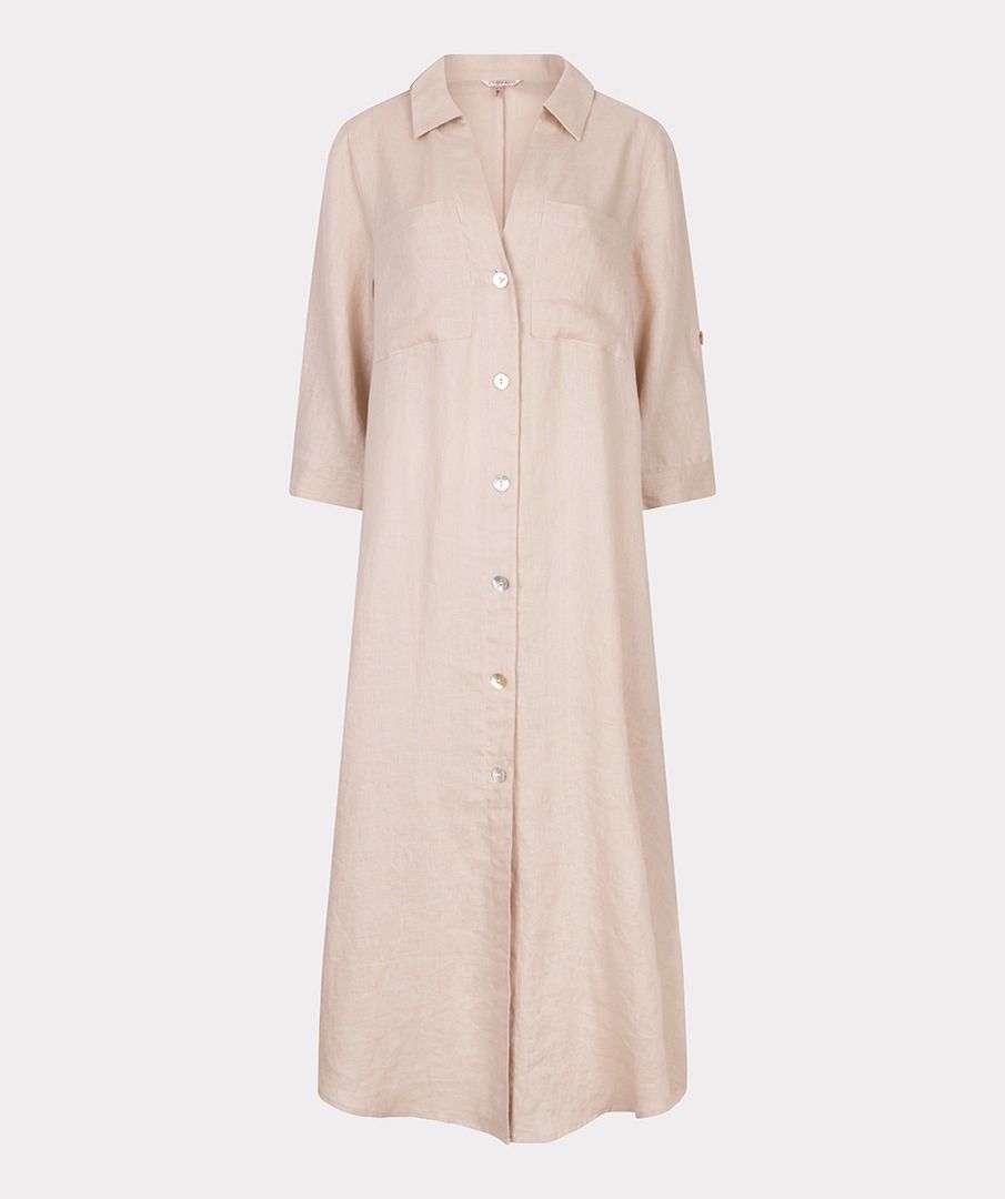 Dress long linnen  HS25.28220 Sand
