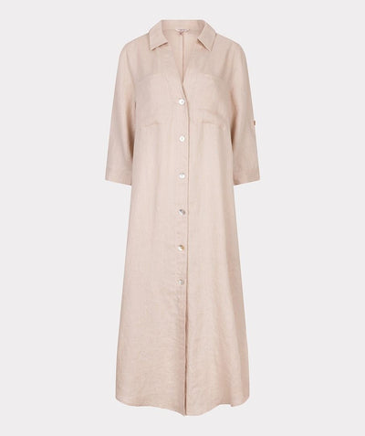 Dress long linnen  HS25.28220 Sand