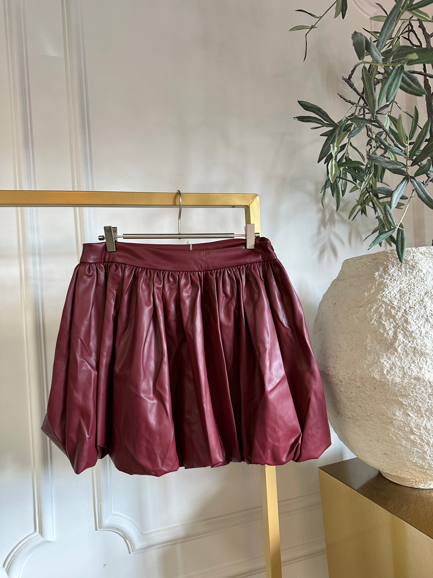 Skirt ballon leatherlook 9622 Bordeaux