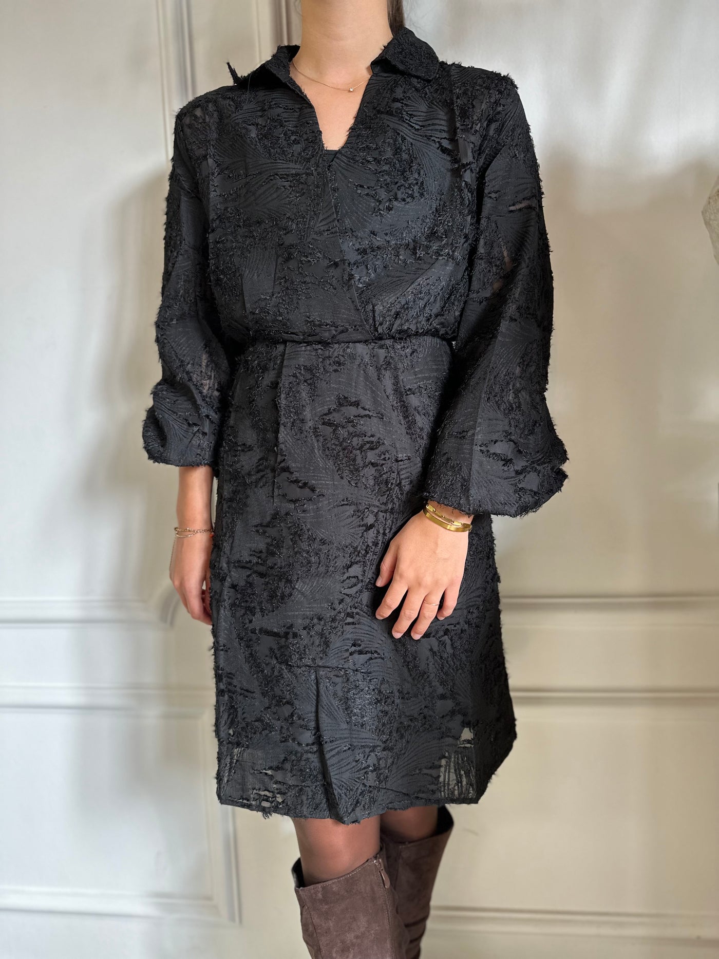 Dress fluffy A-95192 Black