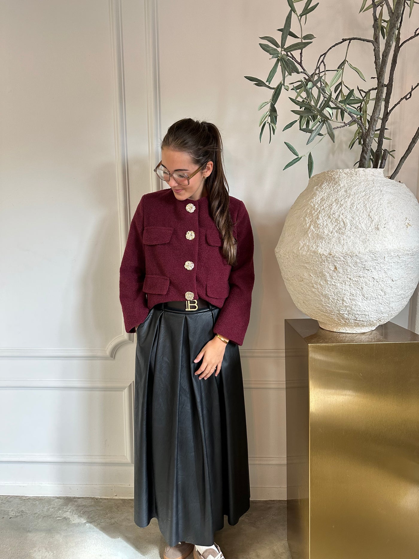 Skirt leatherlook  21481JJ Black