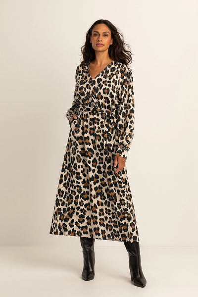 Dress woven satin print EX32-25791 Coconut