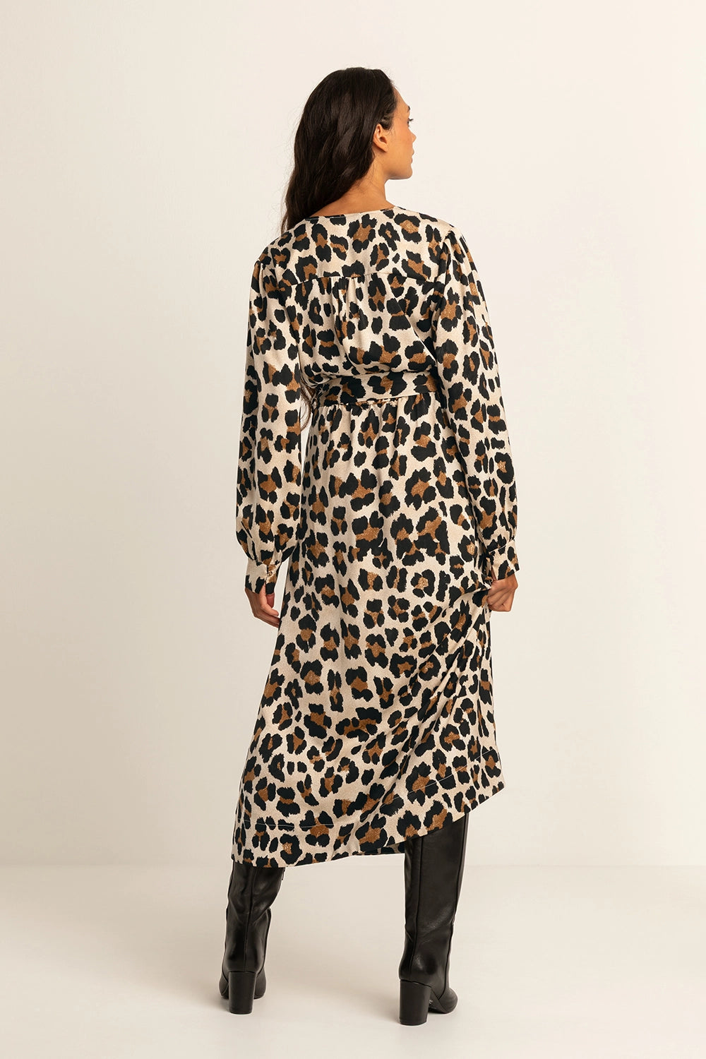 Dress woven satin print EX32-25791 Coconut