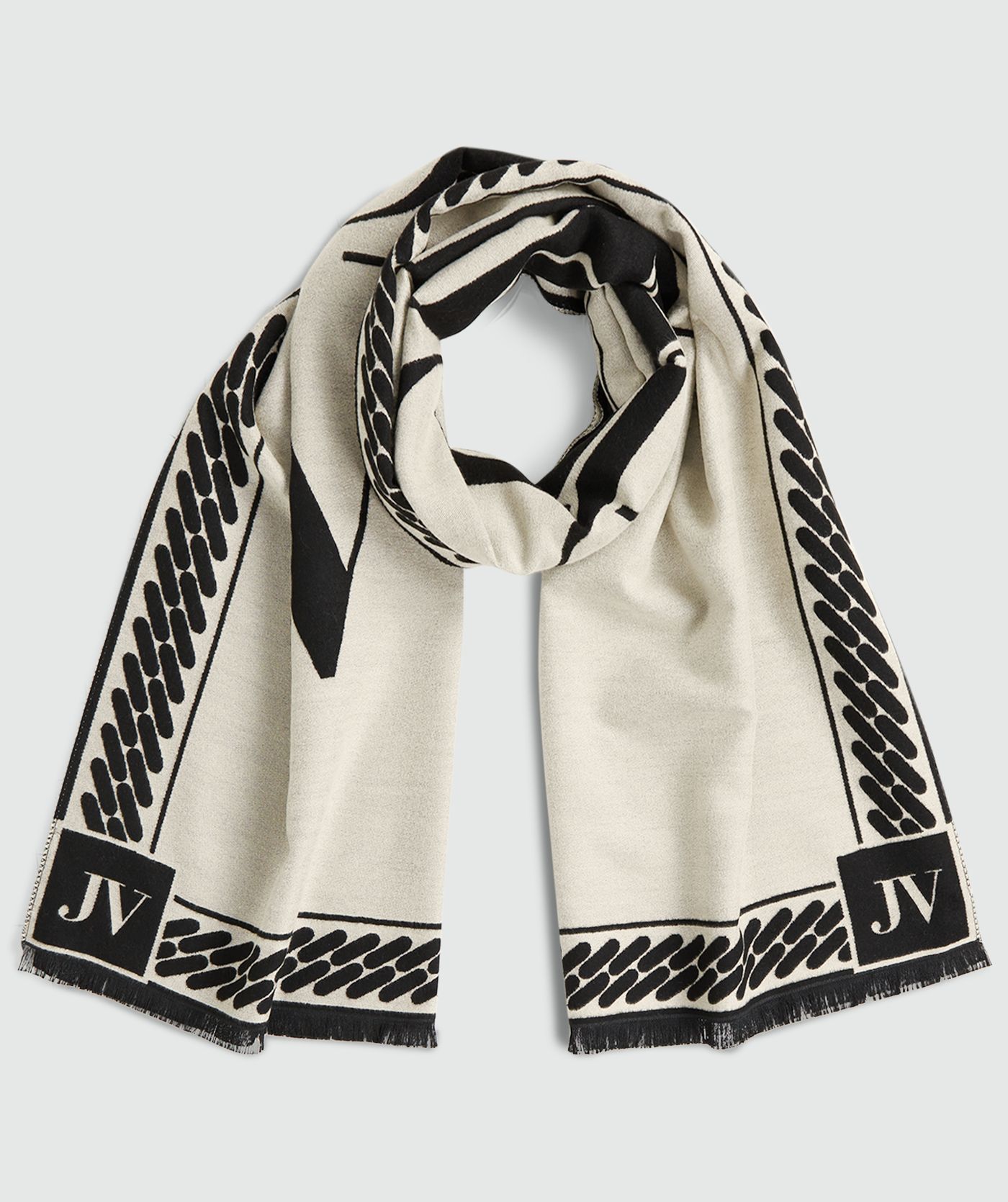 Sjaal Lana JV-2508-1807 Black cream